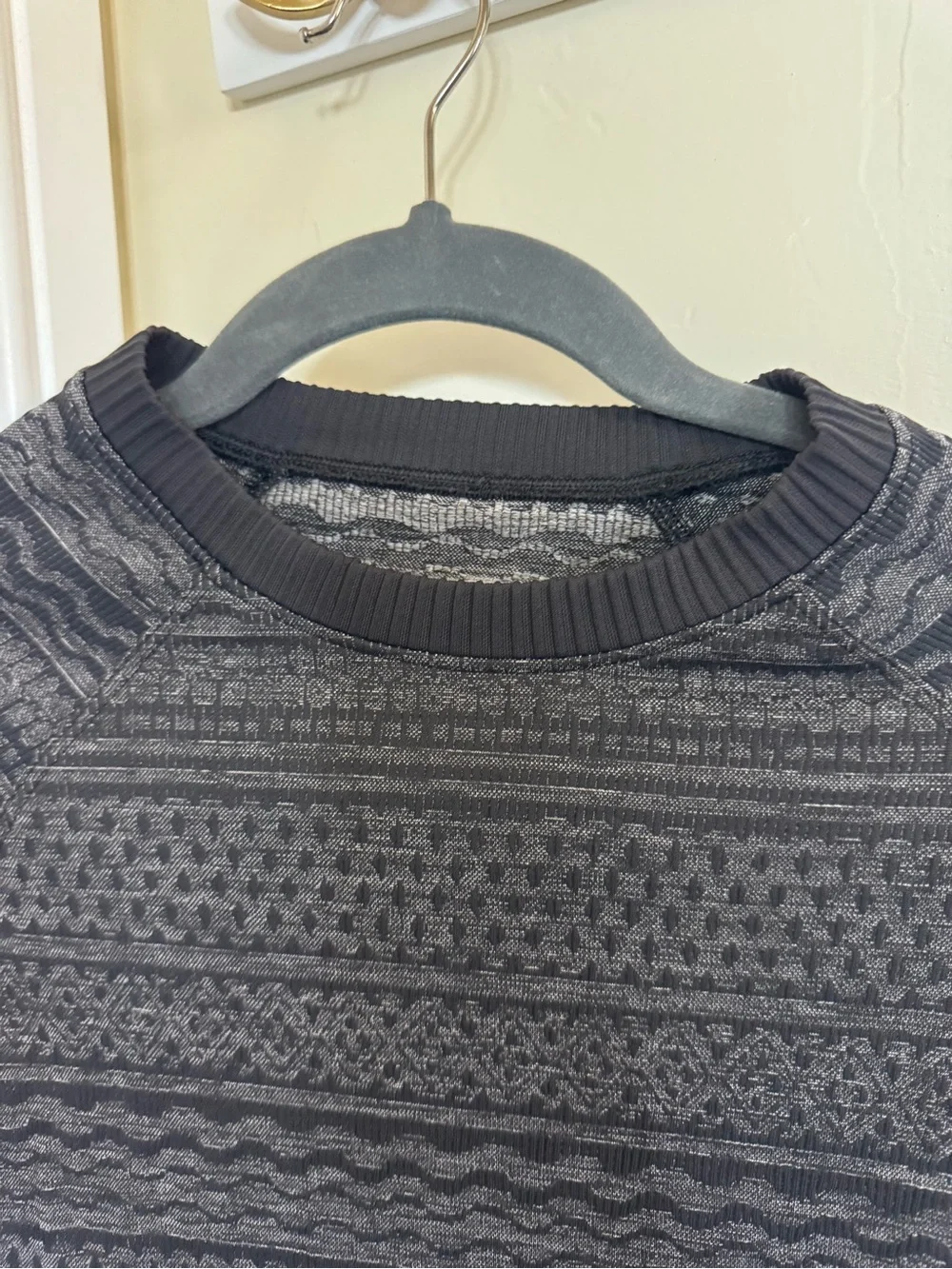 lululemon athletica Black & Charcoal Patterned Crew Sweater